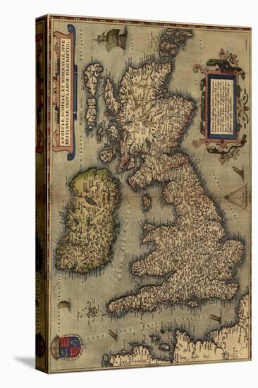 1570 Map of the British Isles. from Abraham Ortelius, Theatrvm Orbis Terrarvm-null-Stretched Canvas