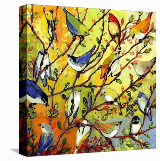 16 Birds-Jennifer Lommers-Stretched Canvas