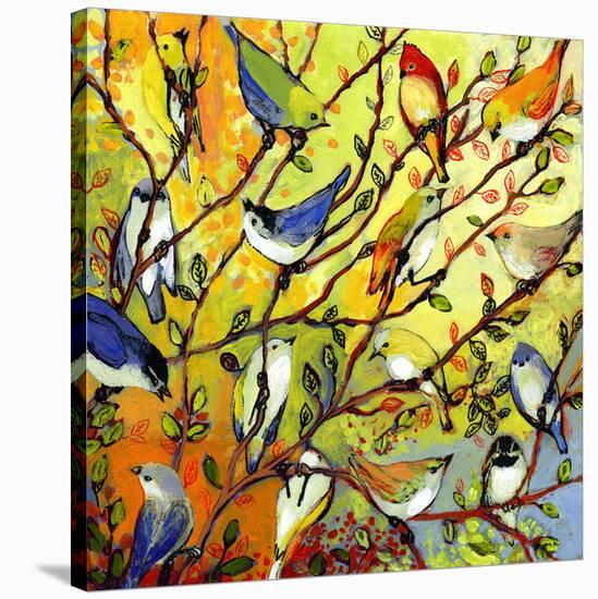 16 Birds-Jennifer Lommers-Stretched Canvas