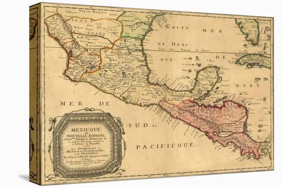 1656 Map of Central America and Mexico, Showing Many Modern Place Names and Boundaries-null-Stretched Canvas