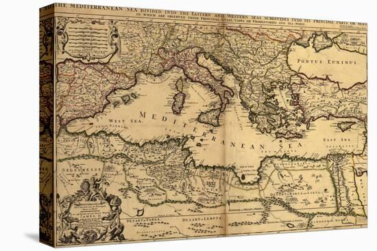 1685 Map of the Mediterranean Sea and Coastal Lands-null-Stretched Canvas