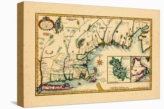 1720, New England, Connecticut, Maine, Massachusetts, New Hampshire, Rhode Island, Vermont-null-Premier Image Canvas