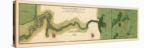 1732, Mississipi River Chart New Orleans to the Gulf, Mississippi, United States-null-Premier Image Canvas