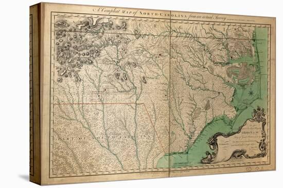 1770, North Carolina State Map with Landowner Names, North Carolina, United States-null-Premier Image Canvas