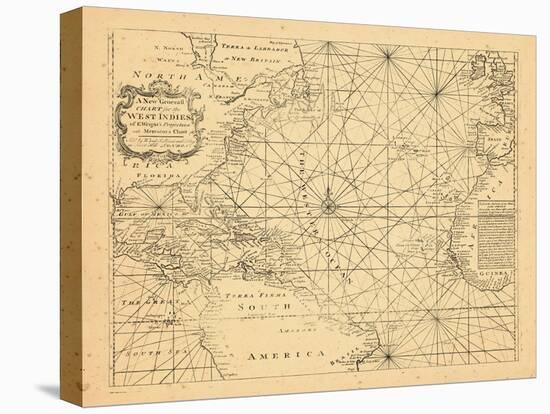 1773, Chart, West Indies, Atlantic Ocean-null-Premier Image Canvas