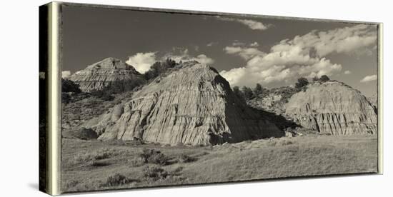 1798 Badlands B&W-Gordon Semmens-Stretched Canvas