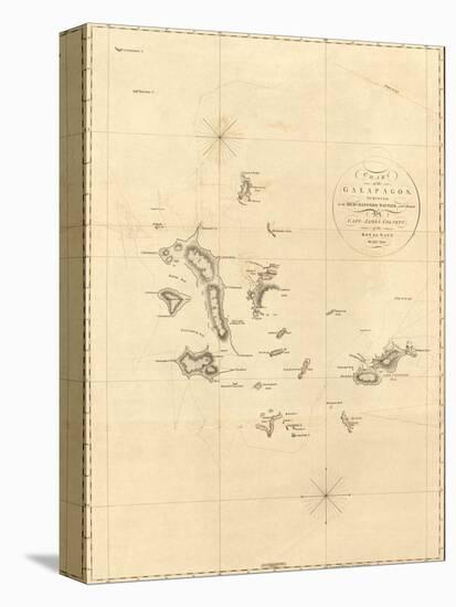 1798 Map of the Galapagos Islands in the Pacific Ocean-null-Stretched Canvas