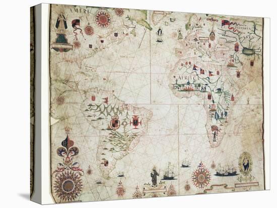 17th Century Nautical Map of the Atlantic-Library of Congress-Premier Image Canvas