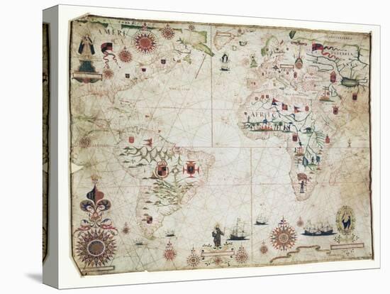 17th Century Nautical Map of the Atlantic-Library of Congress-Premier Image Canvas