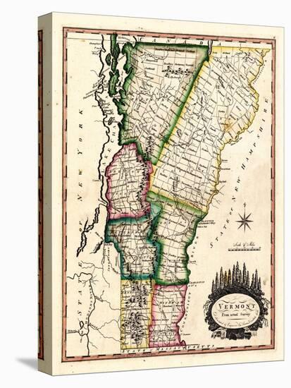 1810s, Vermont State Map, Vermont, United States-null-Premier Image Canvas