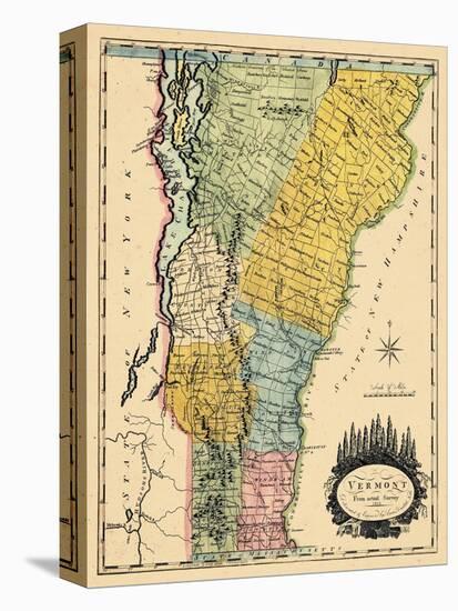 1814, Vermont State Map, Vermont, United States-null-Premier Image Canvas