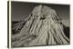 1824 Badlands B&W-Gordon Semmens-Stretched Canvas