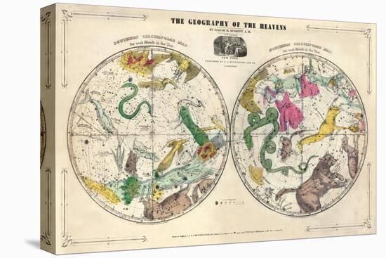 1835, Geography of the Heavens, Northern - Southern-null-Premier Image Canvas