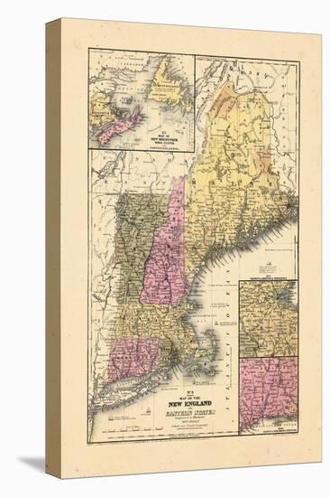 1844, New England, Connecticut, Maine, Massachusetts, New Hampshire, Rhode Island, Vermont-null-Premier Image Canvas