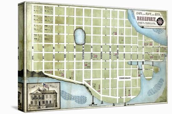 1860s, Beaufort City Plot Map, South Carolina, United States-null-Premier Image Canvas