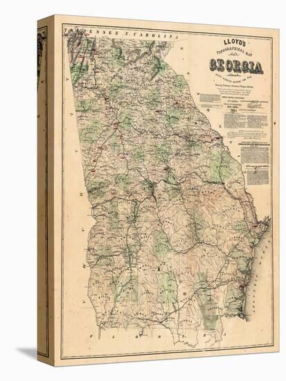 1864, Georgia State Map, Georgia, United States-null-Premier Image Canvas