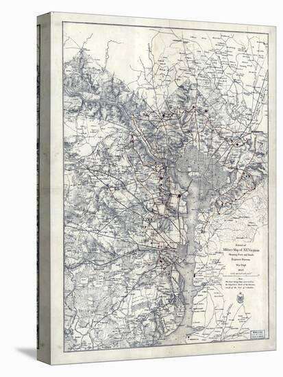 1865, Washington D.C., Civil War, Military Wall Map, District of Columbia, United States-null-Premier Image Canvas