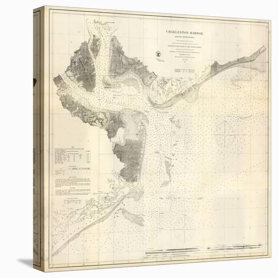 1866, Charleston Harbor Chart South Carolina, South Carolina, United States-null-Premier Image Canvas