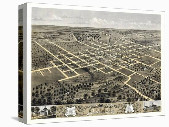 1869, Columbia Bird's Eye View, Missouri, United States-null-Premier Image Canvas