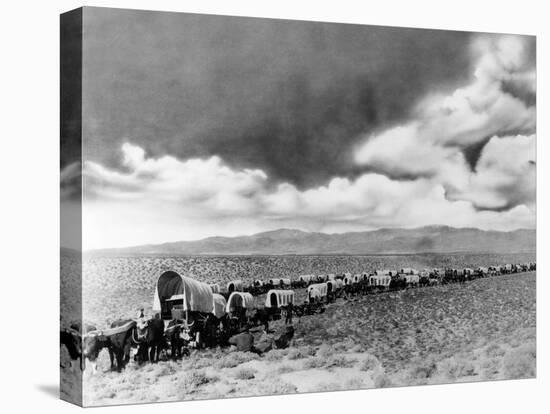 1870s-1880s Montage of Covered Wagons Crossing the American Plains-null-Premier Image Canvas