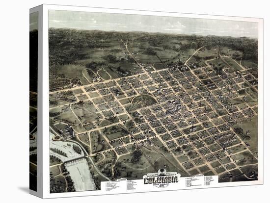 1872, Columbia Bird's Eye View, South Carolina, United States-null-Premier Image Canvas