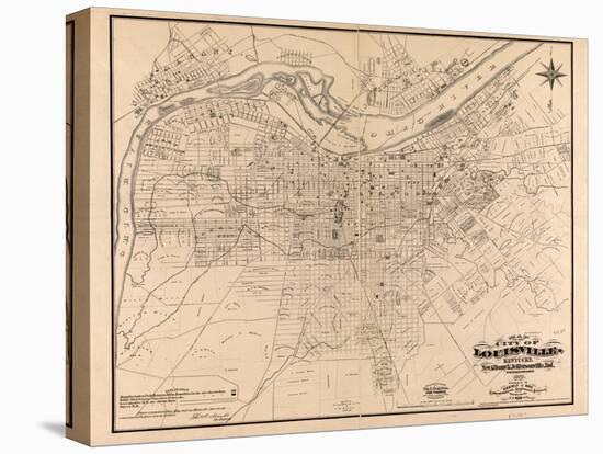 1873, Louisville, KY - New Albany and Jeffersonville, IN 1873, Kentucky, United States-null-Premier Image Canvas