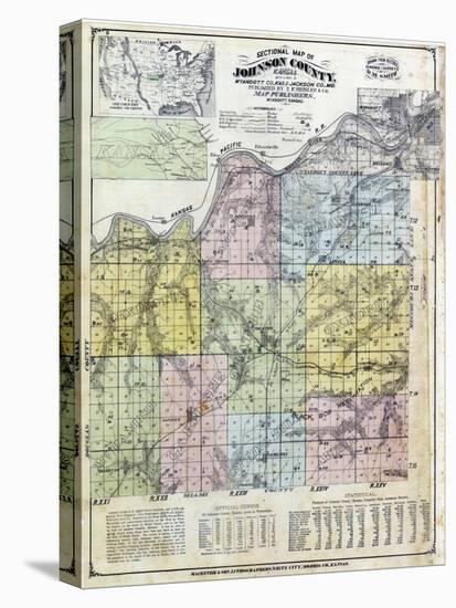 1874, Johnson County Sectional Map, Kansas, United States-null-Premier Image Canvas