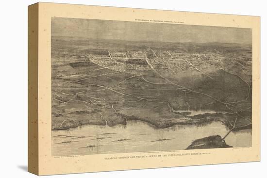 1874, Saratoga Springs 1874 Bird's Eye View, New York, United States-null-Premier Image Canvas