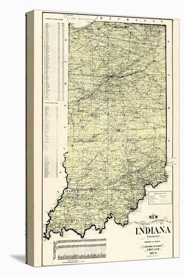 1874, State Map, Indiana, United States-null-Premier Image Canvas