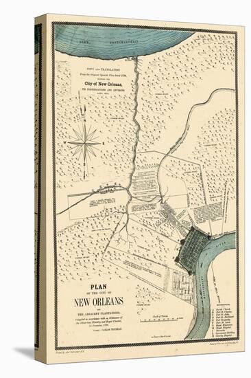 1875, New Orleans 1798 Drawn in 1875, Louisiana, United States-null-Premier Image Canvas