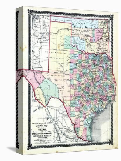 1876, County Map of Texas and Indian Territory, Missouri, United States-null-Premier Image Canvas