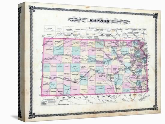 1878, Kansas State Railroad Map, Kansas, United States-null-Premier Image Canvas