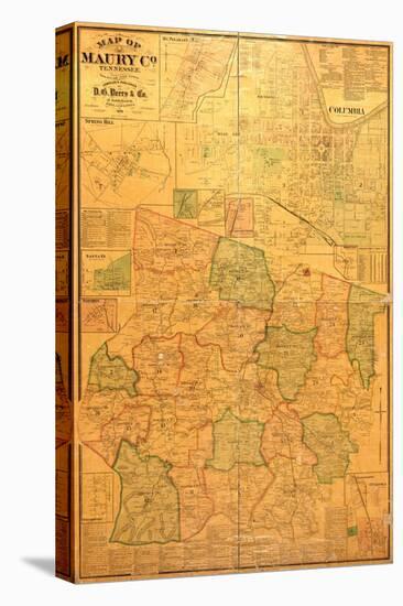 1878, Maury County Wall Map, Tennessee, United States-null-Premier Image Canvas