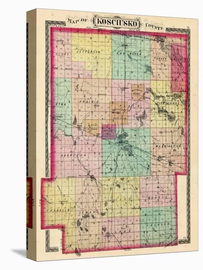 1879, Kosciusko County Map, Indiana, United States-null-Premier Image Canvas