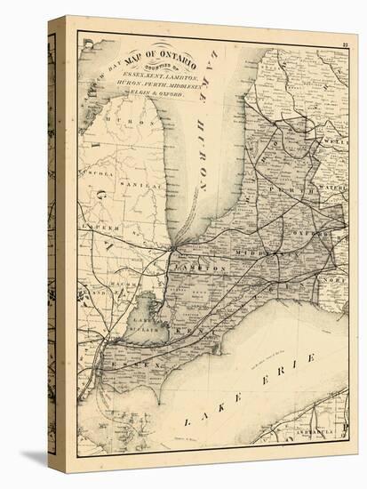 1879, Ontario - Counties, Essex, Kent, Lambton, Huron, Perth, Middlesex, Elgin, Canada, Oxford-null-Premier Image Canvas