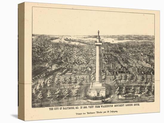 1880, Baltimore Bird's Eye View, Maryland, United States-null-Premier Image Canvas