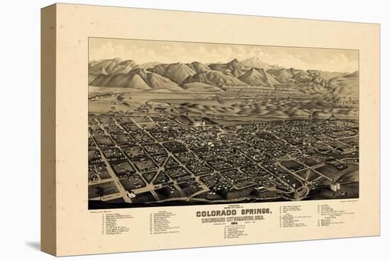 1882, Colorado Springs 1882c Bird's Eye View, Colorado, United States-null-Premier Image Canvas