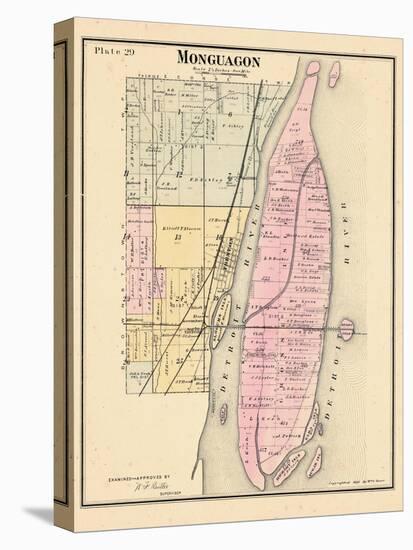 1883, Monguagon Township, Trenton, Detroit River, Hickory Isle, Sibleys Station, Michig-null-Premier Image Canvas