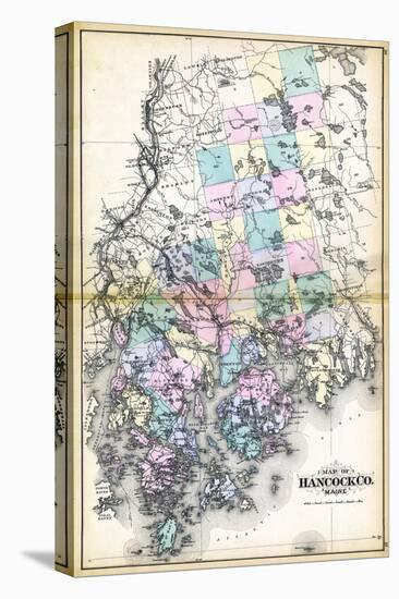 1884, Hancock County Map, Maine, United States-null-Premier Image Canvas