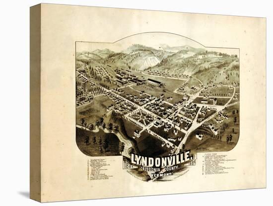 1884, Lyndonville Bird's Eye View, Vermont, United States-null-Premier Image Canvas