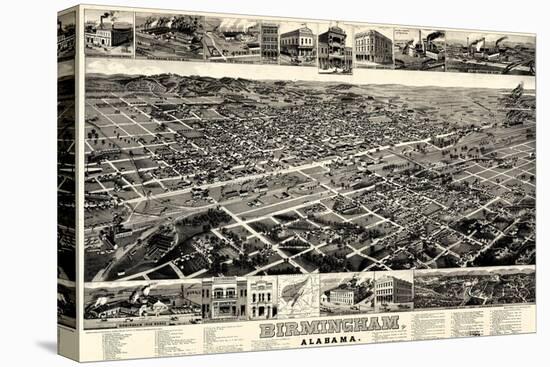 1885, Birmingham Bird's Eye View, Alabama, United States-null-Premier Image Canvas