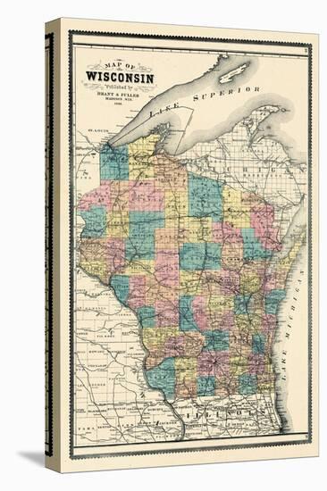 1889, State Map, Wisconsin, United States-null-Premier Image Canvas