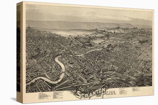 1890, Scranton Bird's Eye View, Pennsylvania, United States-null-Premier Image Canvas