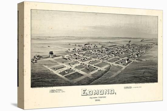 1891, Edmond Bird's Eye View, Oklahoma, United States-null-Premier Image Canvas