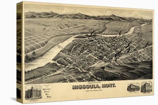 1891, Missoula Bird's Eye View, Montana, United States-null-Premier Image Canvas