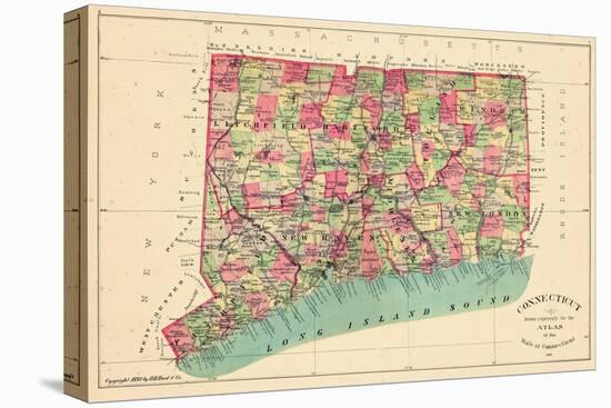 1893, Connecticut State Map, Connecticut, United States-null-Premier Image Canvas