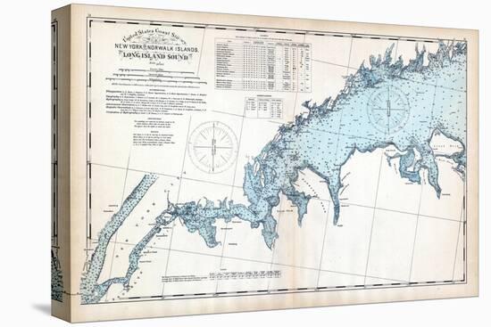 1893, United States Coast Survey - New York to Norwalk Islands - Long Island Sound, Connecticut, US-null-Premier Image Canvas