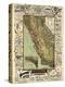 1895, California State Map Roads for Cyclers, bicycling, California, United States-null-Premier Image Canvas