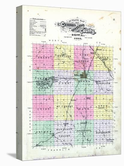 1895, Cerro Gordo County Outline, Iowa, United States-null-Premier Image Canvas