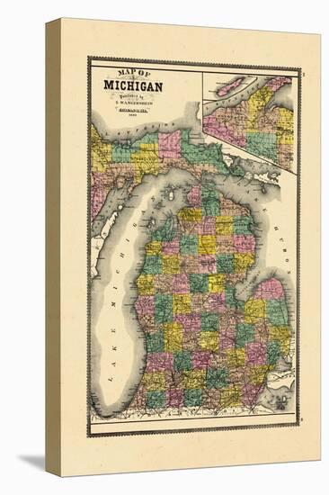 1895, Michigan State Map, Michigan, United States-null-Premier Image Canvas